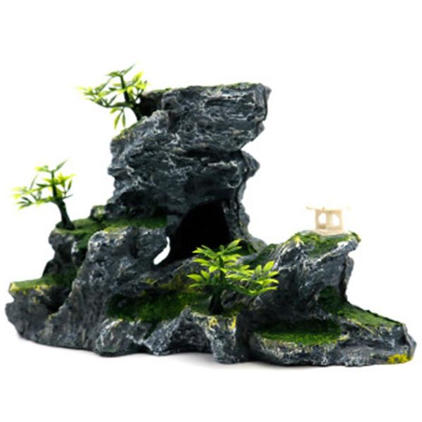 

resin rockery aquarium decoration accessories artificial mountain hill view rock decorating ornament for fish tank decorations