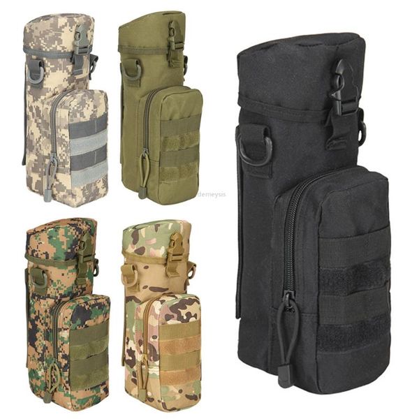

hydration packs tactical molle water bottle pouch nylon outdoor military travel kettle bag with shoulder strap