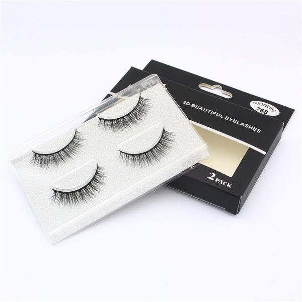 

2pairs eye lashes natural long beauty dense a pair false handmade thick fake eyelashes extension 3d makeup black1