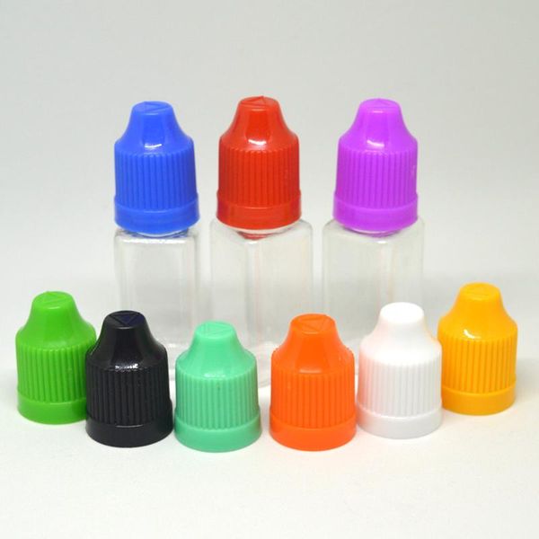 

storage bottles & jars 2pcs clear square empty pet bottle hard 10ml plastic dropper with childproof cap e liquid needle vial