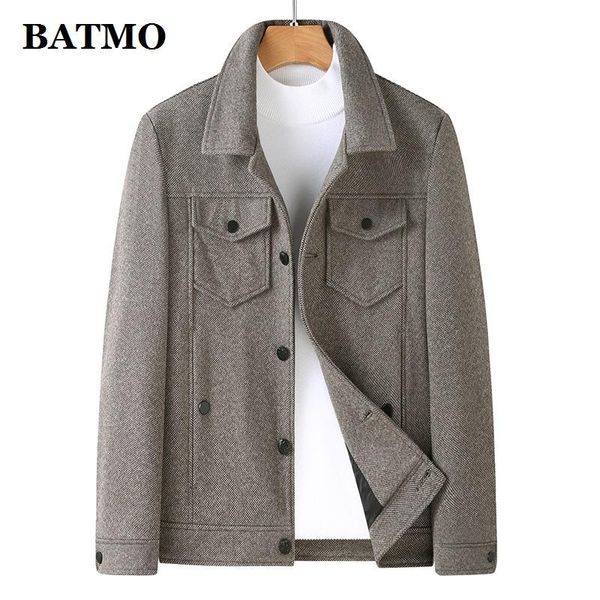 

men's wool & blends batmo 2021 arrival autumn jackets men,male coat ,plus-size l-8xl m2039, Black