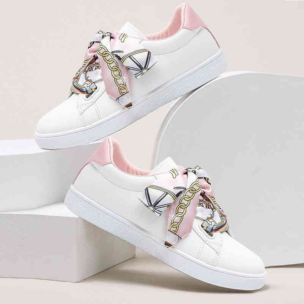 

fashion women white casual shoes with ribbon elac round toe comfortable flat ladi sneakers vulcanized, Black