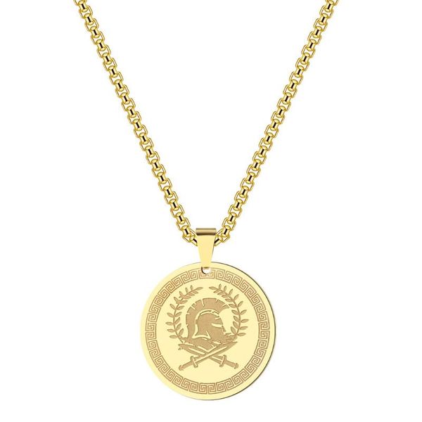 

pendant necklaces round charms necklace norse mythology jewelry personality talisman gold medal leaf loki chains, Silver