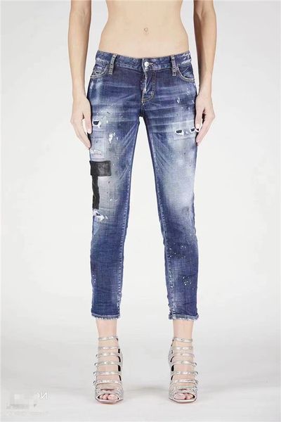 Jeans Mulheres Novo Verão 2021 Coreano High Street Bordado Largo Pant Slim-Leg Calça Azul Holes Fosco Colorido Jean Para Mulheres Baixo Cintura Calças