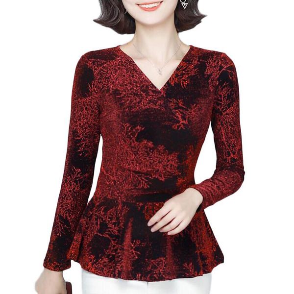 

vintage print lace blouse women shirts 2021 long sleeve v-neck korean ol office blouses plus size blusas mujer women's &, White