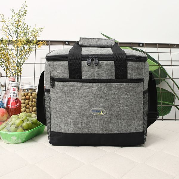 

waterproof peva picnic ice pack oxford cloth cold storage lunch bags aluminum foil insulated shoulder messenger bag portable outdoor travel