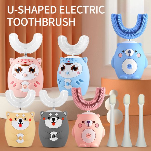 

electric toothbrush for kids silicon automatic ultrasonic teeth tooth brush cartoon pattern for children smart 360 degrees u