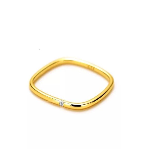 

925 silver lovers female square ring ring, the same tiktok., Black