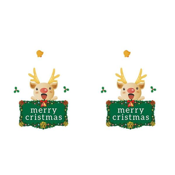 

wall stickers christmas wreath window glass festival decals santa murals year decorations for