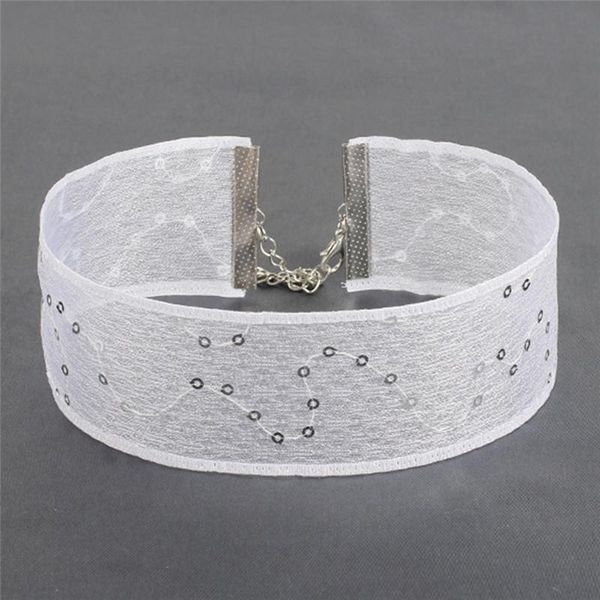 

chokers imixlot gothic yarn lace white black pink trendy choker necklace handmade geometric neckband jewelry, Golden;silver