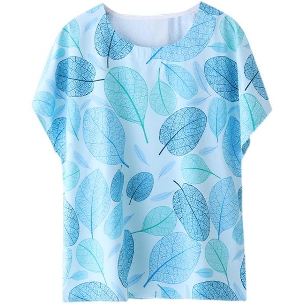 

women's t-shirt summer loose short-sleeve tees female chiffon woven printing basic large size bat sleeve 4xl, White
