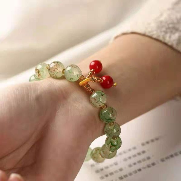 

beaded, strands classic fresh crystal beaded bracelet men and women simple fashionable jewelry, Black