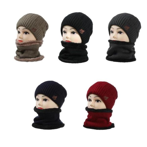 

wide brim hats men's and women's winter plus velvet thick earmuffs hat bib set 2-piece bicycling cold warm adult, Blue;gray