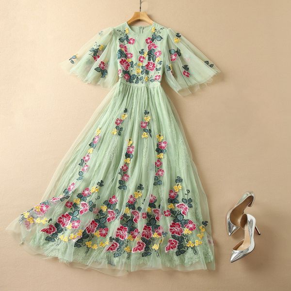 

street style dresses 2022 spring summer o neck short sleeve print fashion milan runway dress designer brand same style women's 1201-24, Black;pink