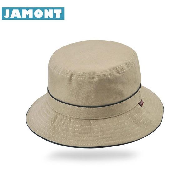 

cloches [jamont] solid cotton summer hat for men women bucket panama outdoor sunscreen beach wholesale gorras fishing cap