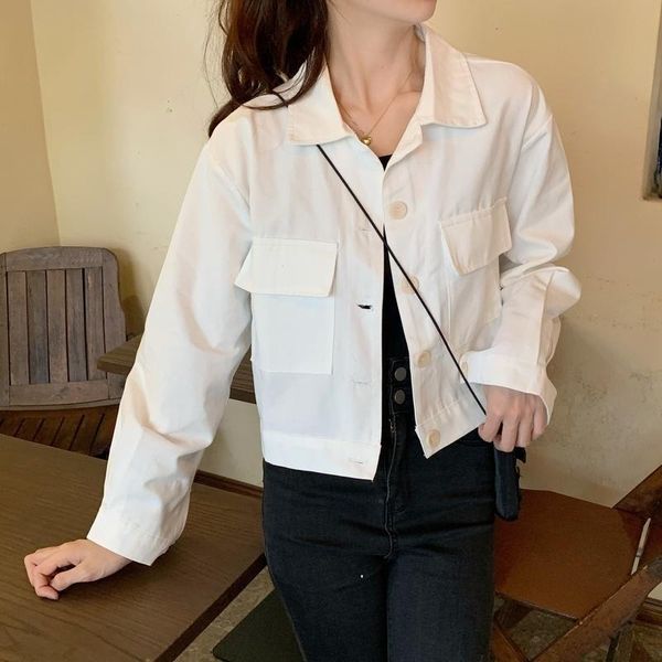 

women's jackets real s korean style pocket lapels loose, Black;brown