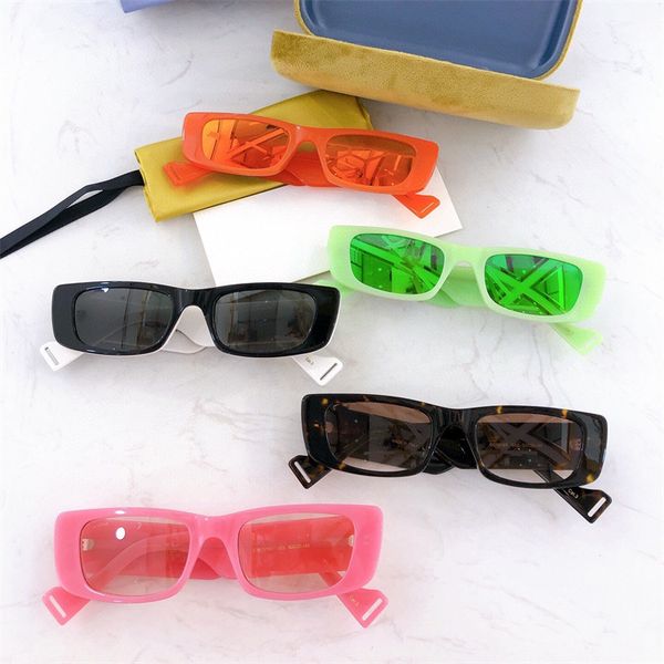 

designer uv proof sunglasses with jelly color box made of damp board and the same sunglasses gg0516, White;black