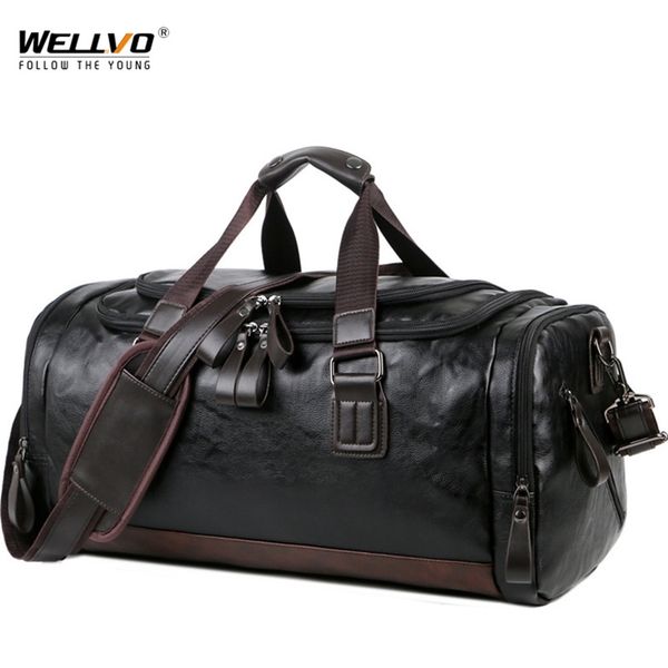 Homens Qualidade Couro Bolsas de Viagem Levar Bagagem Duffel Bolsa Casual Viajando Tote Fim de Semana XA631ZC 211118