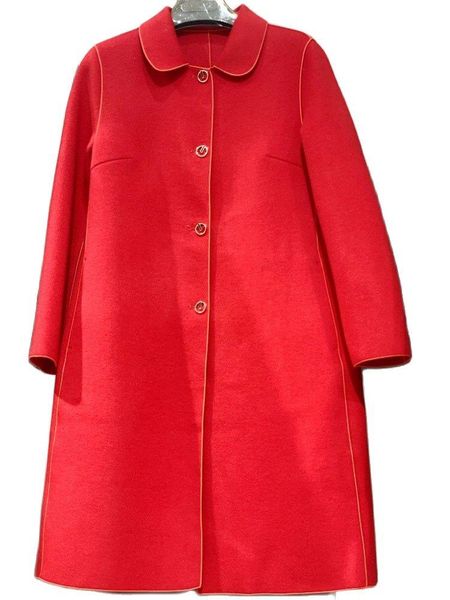 

women's wool & blends 100% red fashion coat, Black