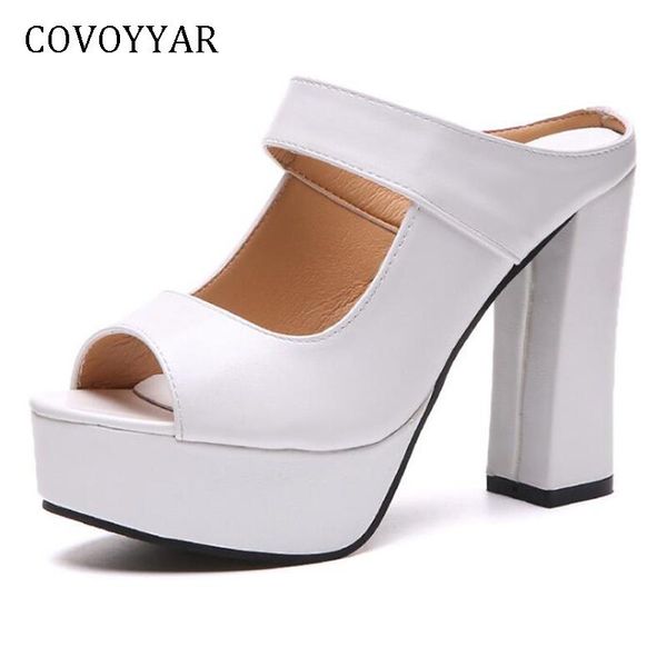 

peep toe women slippers mules summer slingback platform lady sandals thick high heels black/white shoes whh673