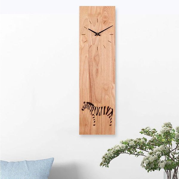

wall clocks solid wood simple modern clock nordic square mute decorative office atmosphere personality art fashion table
