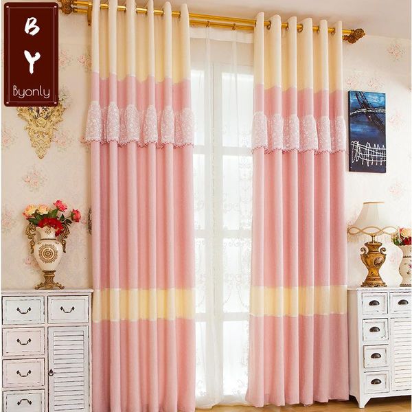 

curtain & drapes 2021 modern korean princess dress lace stitching curtains for living room bedroom study blackout customization