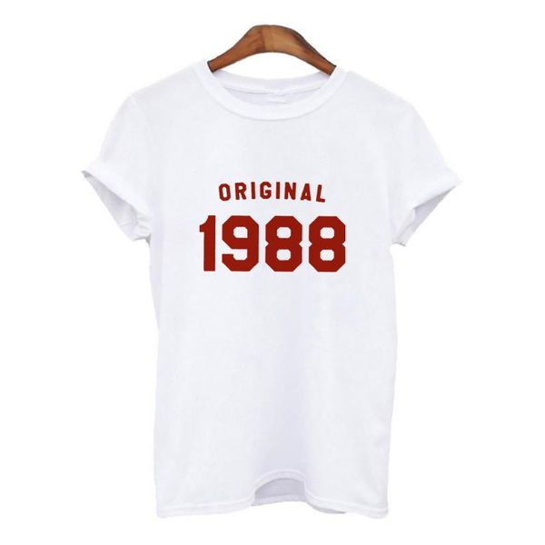 

women's t-shirt original 1988 letter print t shirt women short sleeve o neck loose tshirt summer fashion tee, White