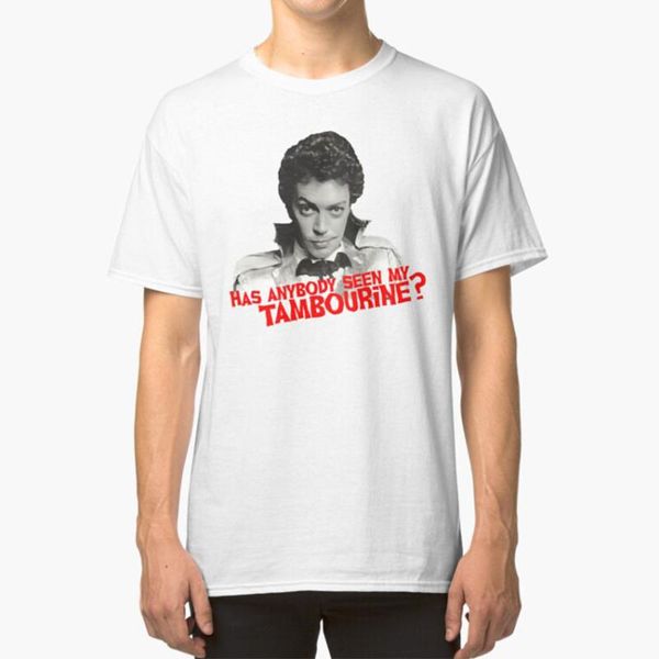 

men's t-shirts anything can happen on halloween t - shirt tim curry worst witch tambourine, White;black
