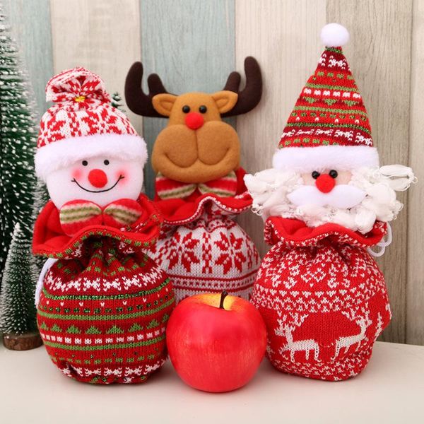 

christmas decorations cute kintted gift bag party wedding year favor candy pouch xmas eve home decoration for children