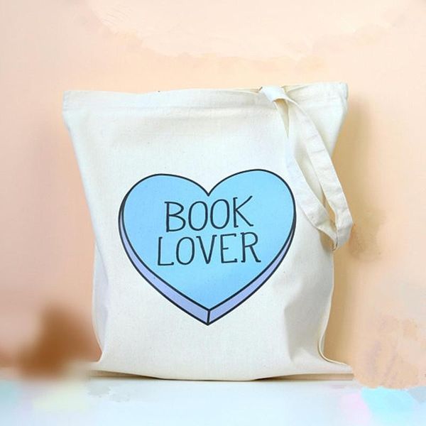 

shopping bags book lover tote bag canvas travel cosmetic handbag with zipper big heart graphic funny cute tumblr