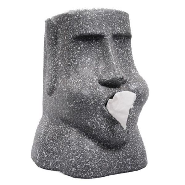 

tissue boxes & napkins easter island paper holder 3d stone statue figure firm durable el storage organizer for living room study