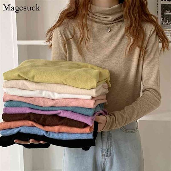 

pullover women turtleneck sweater long sleeve bottom knitwear jumper solid office lady cotton knitted pull femme 11539 210512, White;black