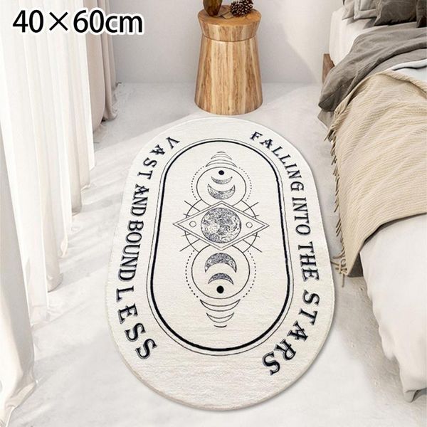 

bath mats imitation cashmere bathroom mat bedside carpet oval anti-slip washable soft rugs living room doormat decor