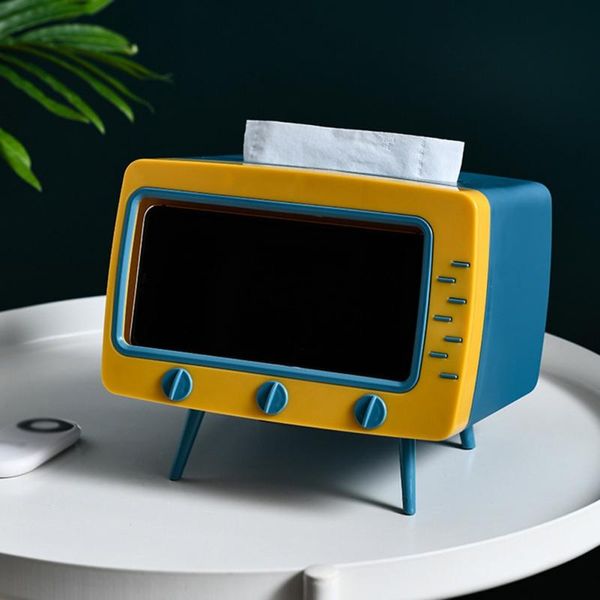 

tissue boxes & napkins 2 in 1 box office desk creative tv appearance with phone stand function napkin case organizer