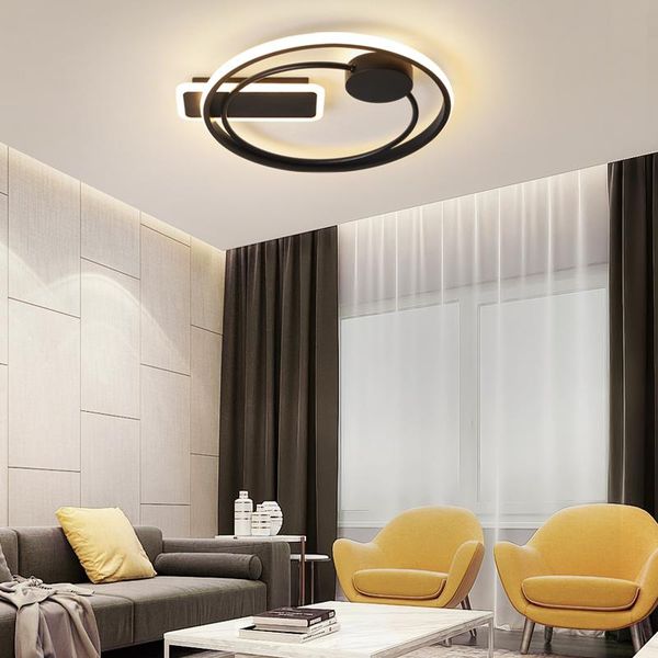 

ceiling lights black surface mounted acrylic led for bedroom living room studyroom fixture lusure indoor decorative lamps