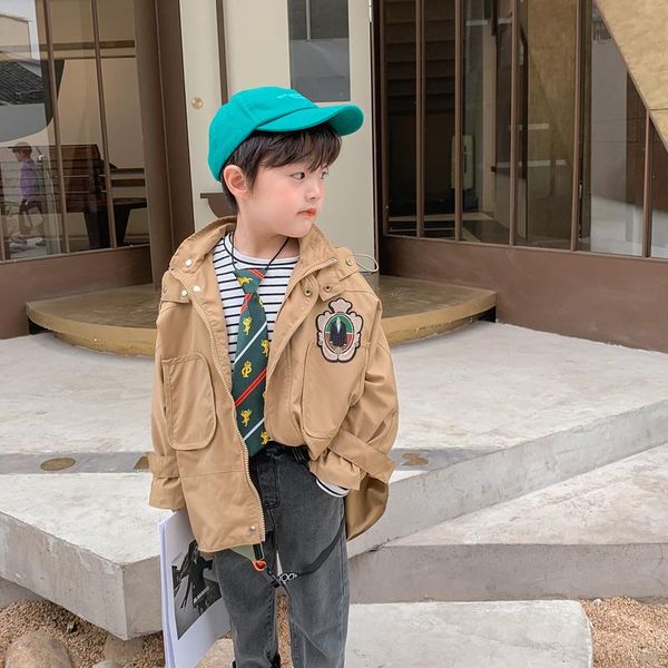 

tench coats children trench baby boys long coat spring 2021 korean fashion for older, Camo