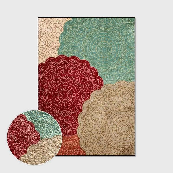 

carpets mandala carpet ethnic style floral print non-slip floor mat colorful door home living room bedroom hallway bedside area rugs