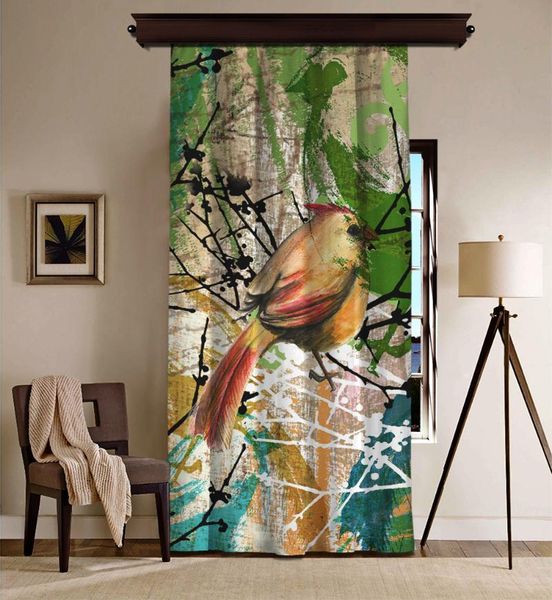 

cipcici bird figured blackout curtain kids living room decorative elite mixed colors & drapes