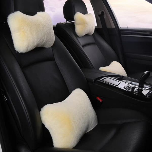 

seat cushions imitate velvet car neck pillow plush thickened headrest waist rest non-depilating