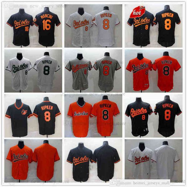 

2022 newss baseball 8 cal ripken jr. jerseys stitched black 16 trey mancini jersey white grey gray orange gold blank no name number