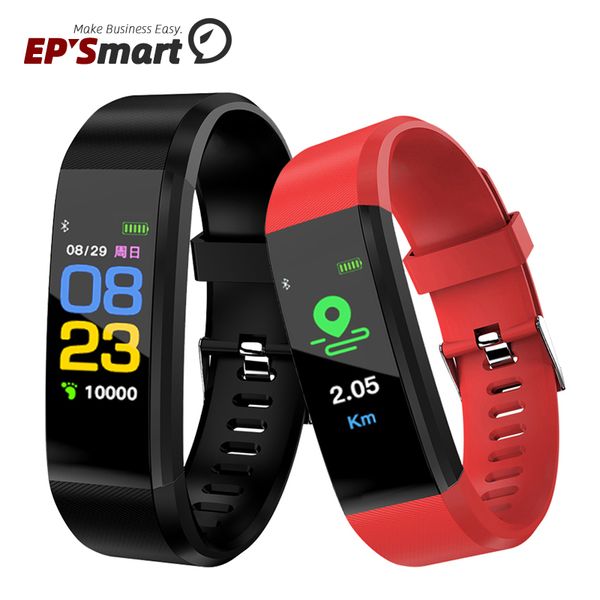 

color screen id115 plus smart bracelet fitness tracker pedometer watch band heart rate blood pressure monitor wristband