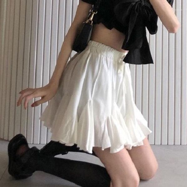 

women high waist pleated skirt spring autumn casual kawaii a-line skirts japanese preppy style uniform mini vintage, Black