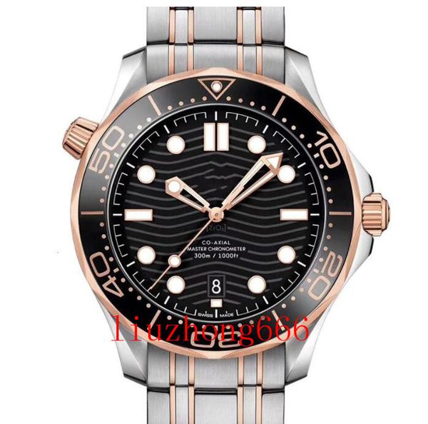 

007 luxury mens watch ceramic bezel stainless steel designer watches james bond 300m wristwatches, Slivery;brown
