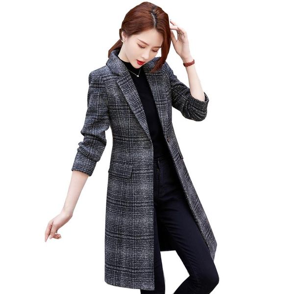 

women's suits & blazers women thick winter blazer fashion casual ladies black khaki long slim jacket coat, White;black
