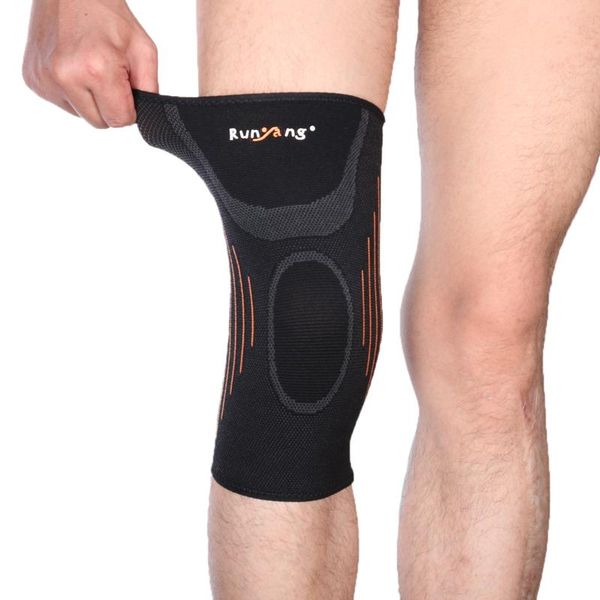 

elbow & knee pads sports elastic nylon fitness kneepad protective equipment patella brace support run basketball volleyball, Black;gray
