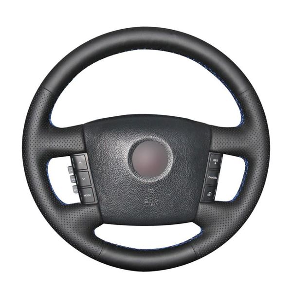 

black pu artificial leather car steering wheel cover for kia borrego 2008 2009 2010 2011 2012 2013-2014 2021 covers
