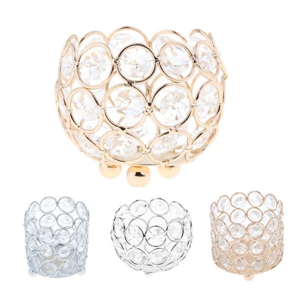 

candle holders crystal tealight lantern gold silver candlesticks for wedding xmas party dinner table centerpieces home decors