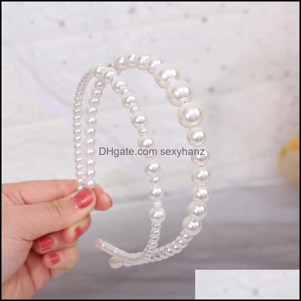 

headbands hair jewelry four seasons head pearl pricking headband hoop fashion temperament updo katyusha hairs aessories 2 5xx t2 drop delive, Silver