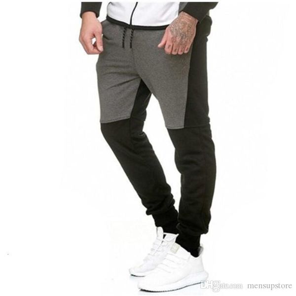 

men's pants winter mens fleece sports pants colors grey black patchwork casual pencil pants pantalones