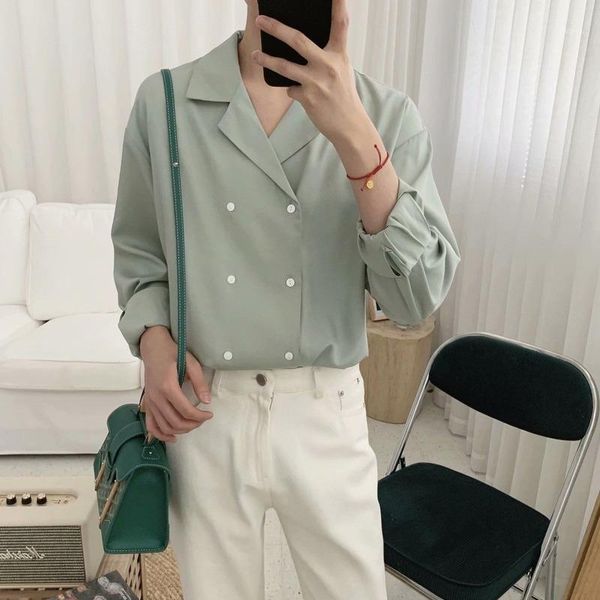 

summer korea niche design elegant gentle man shirt neutral style men's and women's v-neck fashion show chic handsome casual shirts, White;black